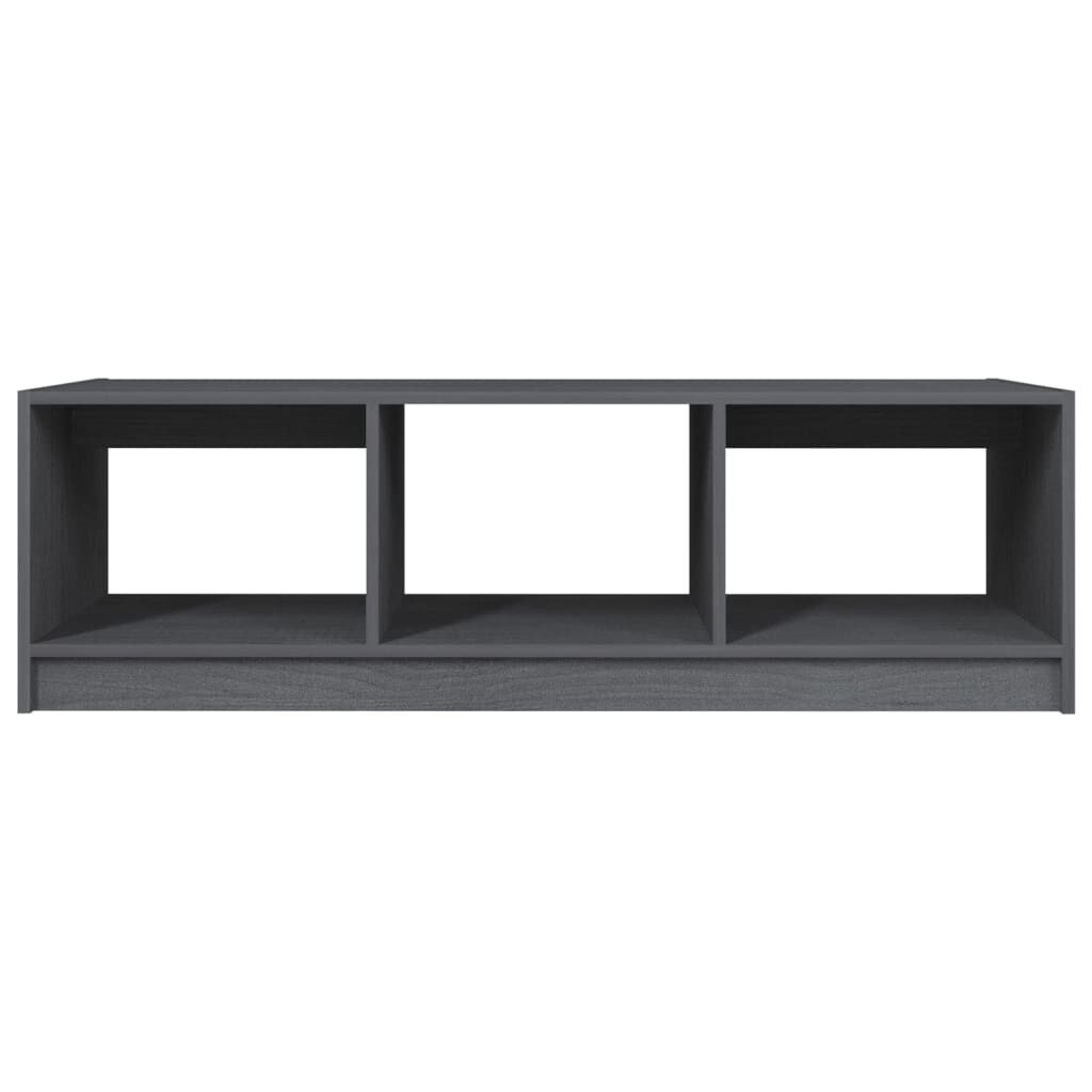 vidaXL Τραπεζάκι Σαλονιού Γκρι 110 x 50 x 34 εκ. από Μασίφ Ξύλο Πεύκου