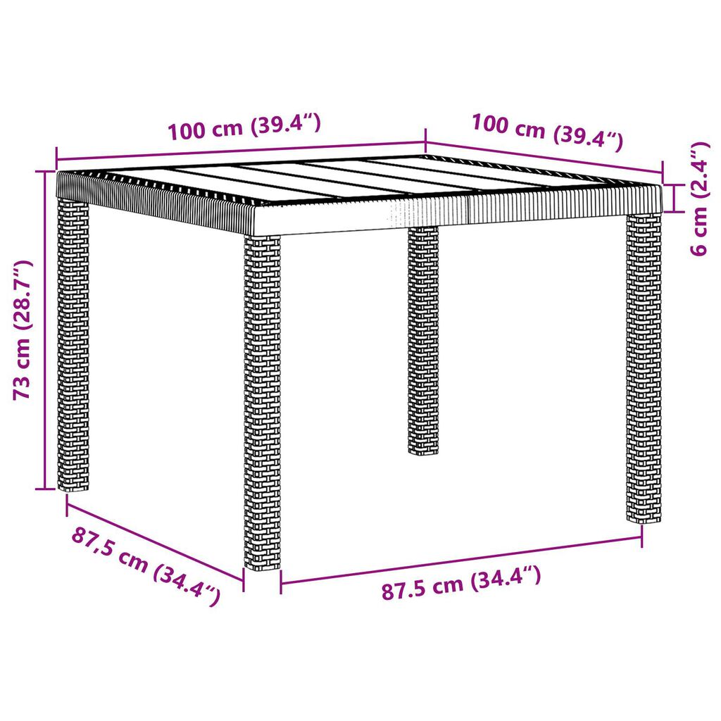 vidaXL Σετ τραπεζαρίας κήπου 3 pcs Ανοιχτό γκρι 100 x 100 x 73 εκ
