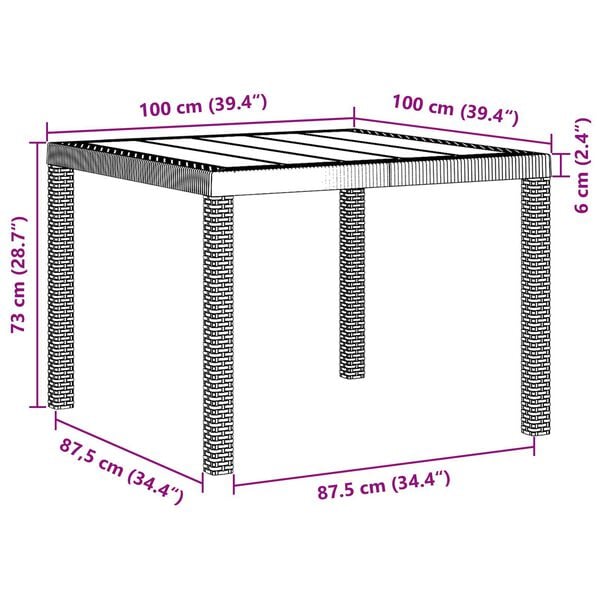 vidaXL Σετ τραπεζαρίας κήπου 3 pcs Ανοιχτό γκρι 100 x 100 x 73 εκ