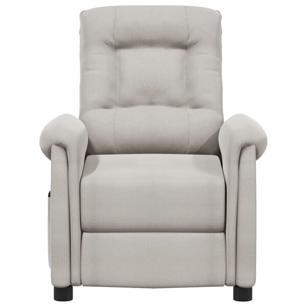 vidaXL Πολυθρόνα Μασάζ Ηλεκτρική Ανοιχτό Γκρι από Ύφασμα Μικροϊνών