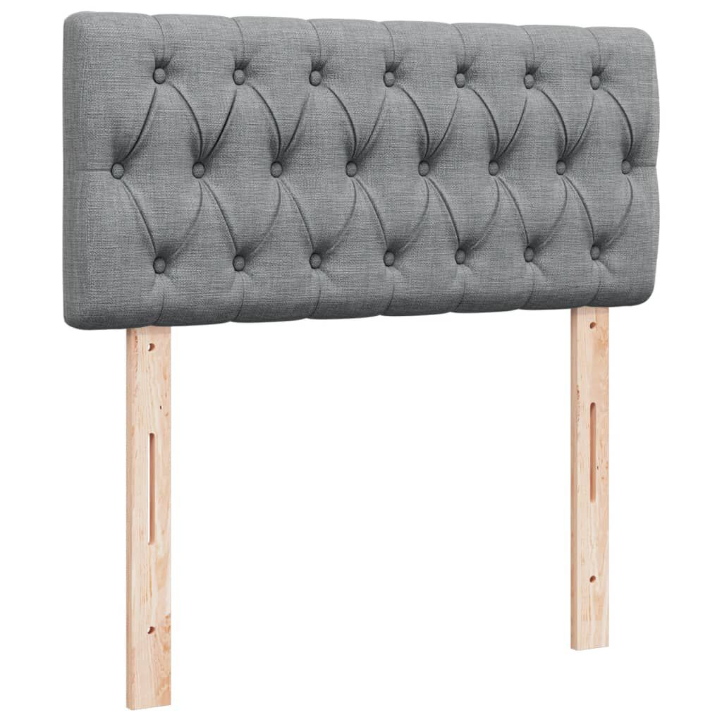 vidaXL Κρεβάτι Boxspring με Στρώμα Ανοιχτό Γκρι 100x200 εκ. Υφασμάτινο