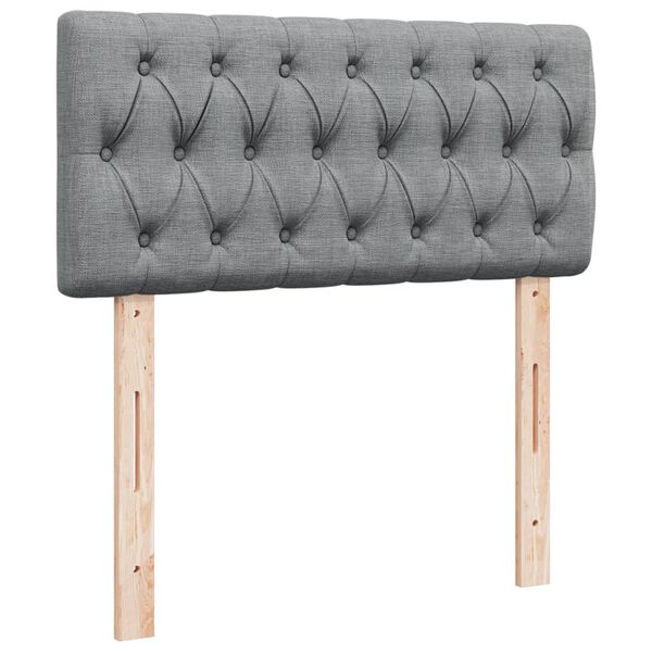 vidaXL Κρεβάτι Boxspring με Στρώμα Ανοιχτό Γκρι 100x200 εκ. Υφασμάτινο