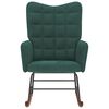 vidaXL Κουνιστή Πολυθρόνα Σκούρο Πράσινο Βελούδινη
