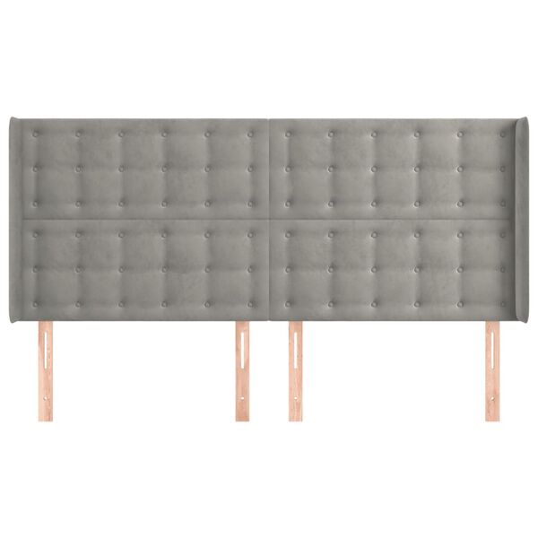 vidaXL Κεφαλάρι με Πτερύγια Ανοιχτό Γκρι 203x16x118/128 εκ. Βελούδινο