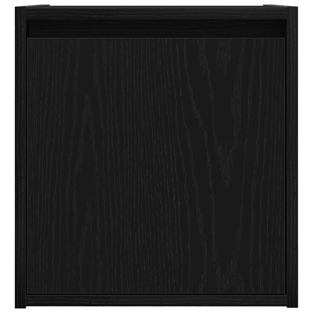 vidaXL Επιτοίχια κομοδίνα 2 τεμάχια Μαύρο 38x34x40 cm