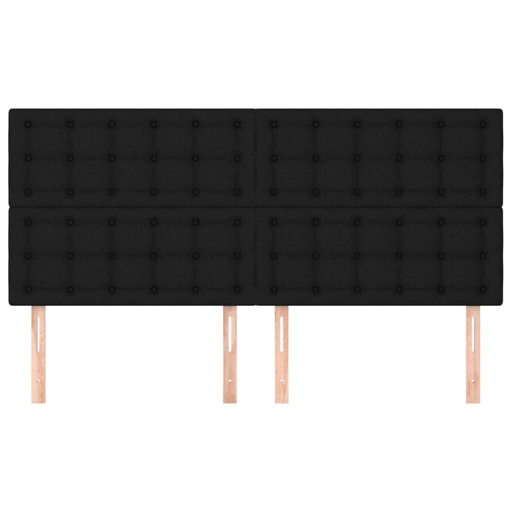 vidaXL Κεφαλάρια Κρεβατιού 4 τεμ. Μαύρα 80 x 5 x 78/88 εκ. Υφασμάτινο