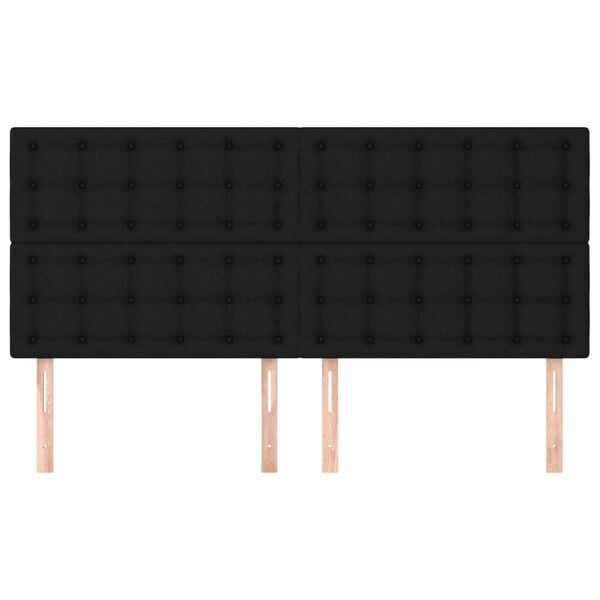 vidaXL Κεφαλάρια Κρεβατιού 4 τεμ. Μαύρα 80 x 5 x 78/88 εκ. Υφασμάτινο