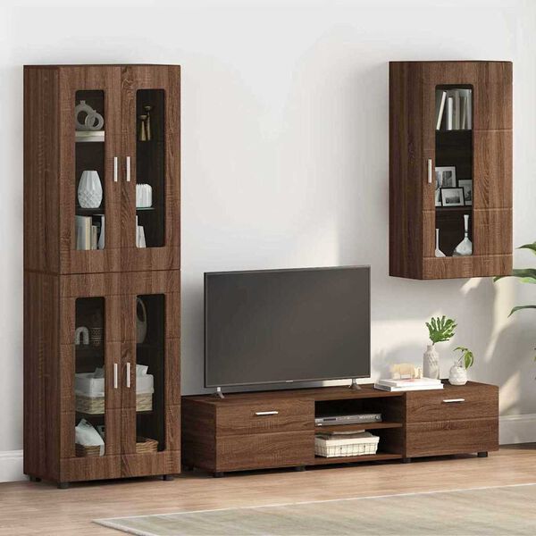 vidaXL Ντουλάπα τοίχου Καφέ δρυς 55 x 29 x 100 εκ Επεξεργασμένο ξύλο