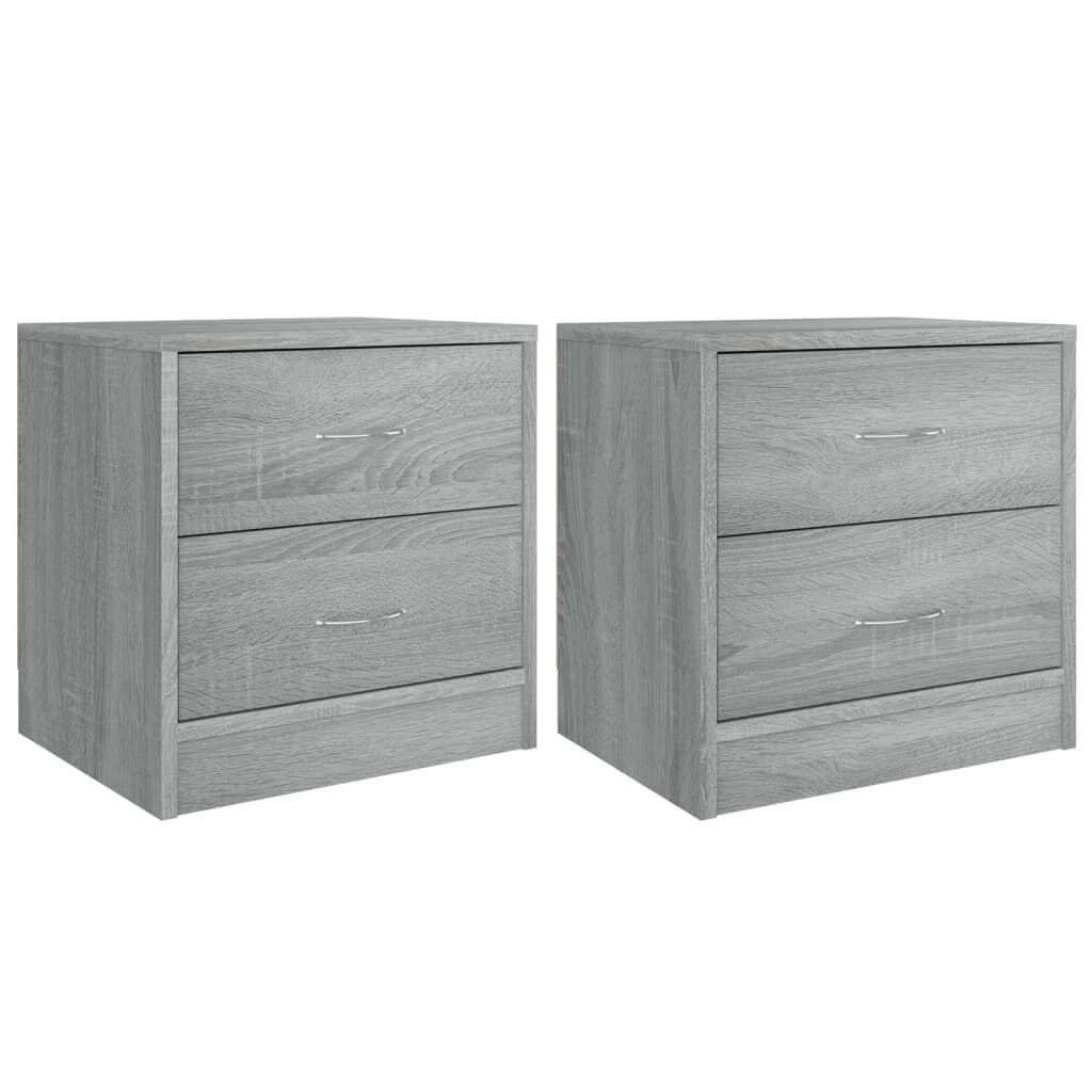 vidaXL Κομοδίνα 2 τεμ. Γκρι Sonoma 40x30x40 εκ. από Επεξεργασμένο Ξύλο