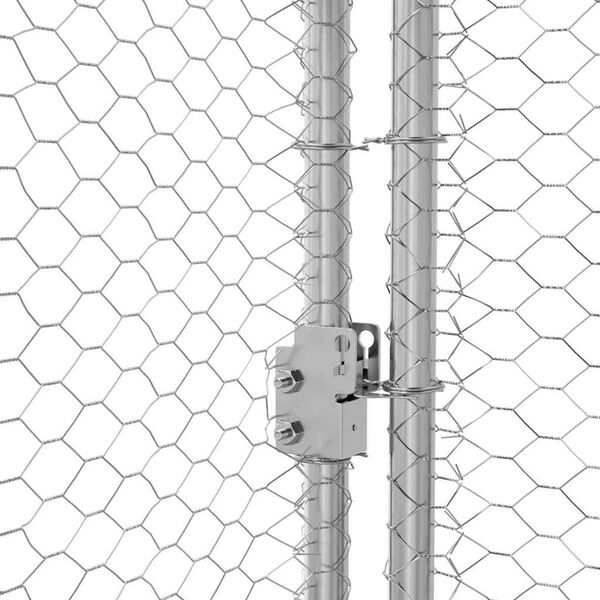 vidaXL Κλουβί για κότες Ασημί 800 x 200 x 198.5 εκ