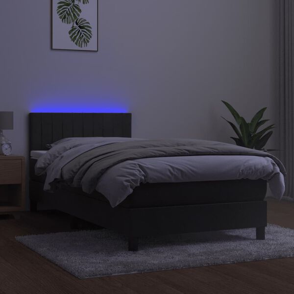 vidaXL &Kappa;&rho;&epsilon;&beta;ά&tau;&iota; Boxspring &mu;&epsilon; &Sigma;&tau;&rho;ώ&mu;&alpha; & LED &Sigma;&kappa;. &Gamma;&kappa;&rho;&iota; 80x200 &epsilon;&kappa;. &Beta;&epsilon;&lambda;&omicron;ύ&delta;&iota;&nu;&omicron;