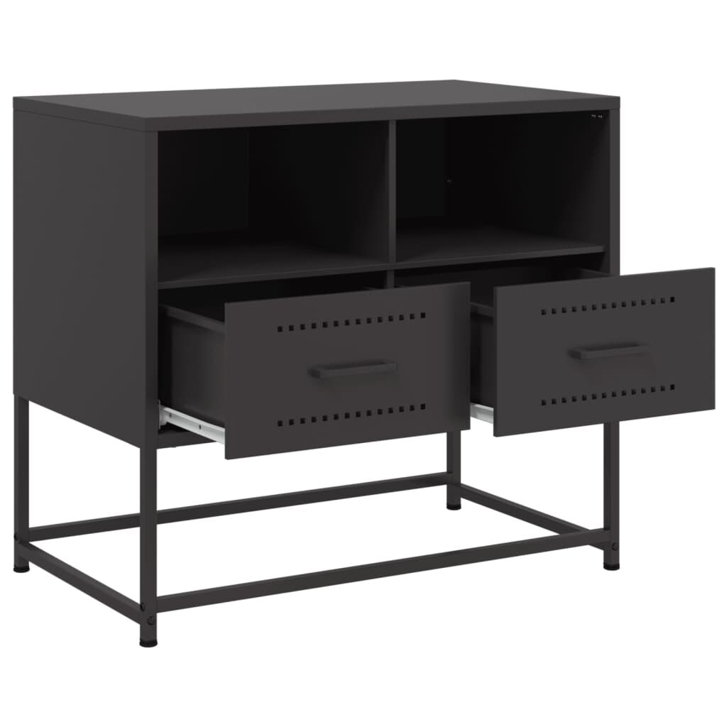 vidaXL Έπιπλο Τηλεόρασης Μαύρο 68,5x39x60,5 εκ. Ατσάλινο