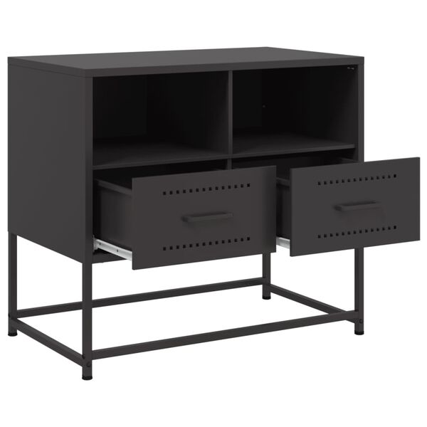 vidaXL Έπιπλο Τηλεόρασης Μαύρο 68,5x39x60,5 εκ. Ατσάλινο