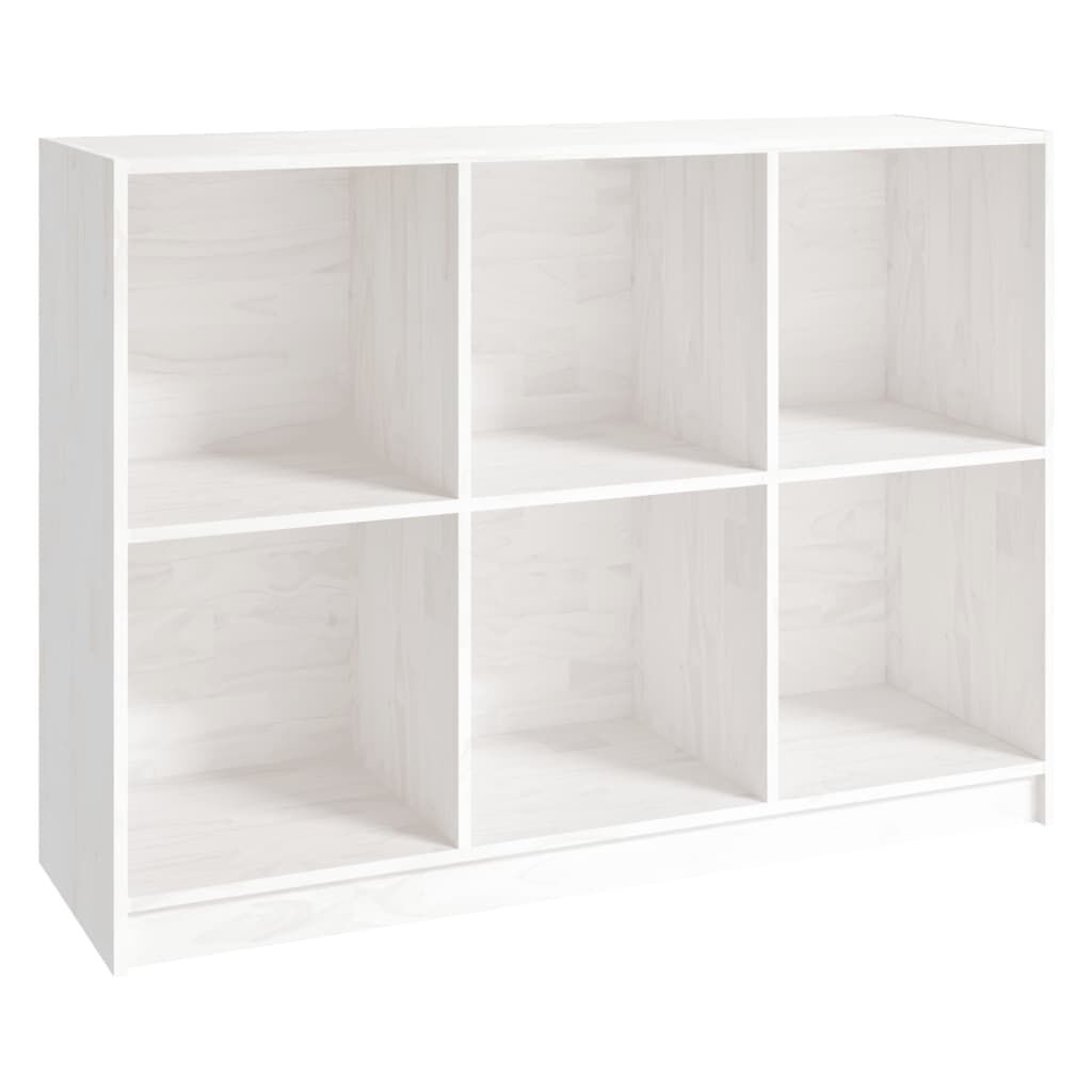 vidaXL Βιβλιοθήκη Λευκή 104 x 33 x76 εκ. από Μασίφ Ξύλο Πεύκου