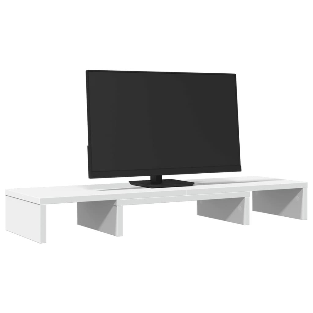 vidaXL Βάση Οθόνης Ρυθμιζ. Λευκό 80x24x10,5εκ Επεξεργ Ξύλο