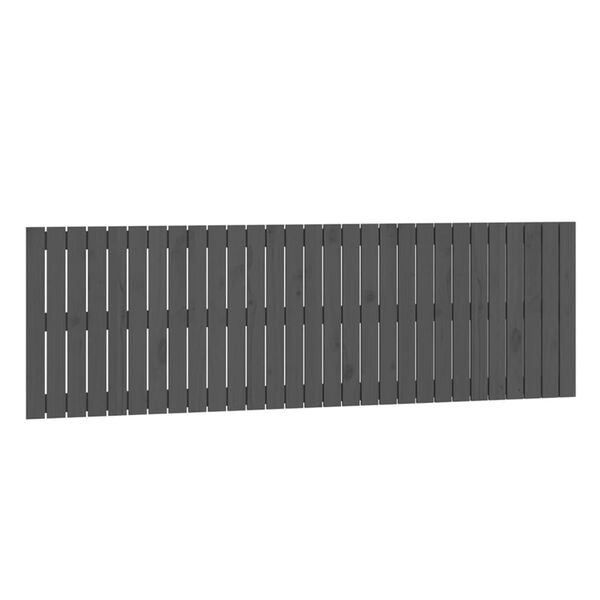 vidaXL Κεφαλάρι Τοίχου Γκρι 185x3x60 εκ. από Μασίφ Ξύλο Πεύκου