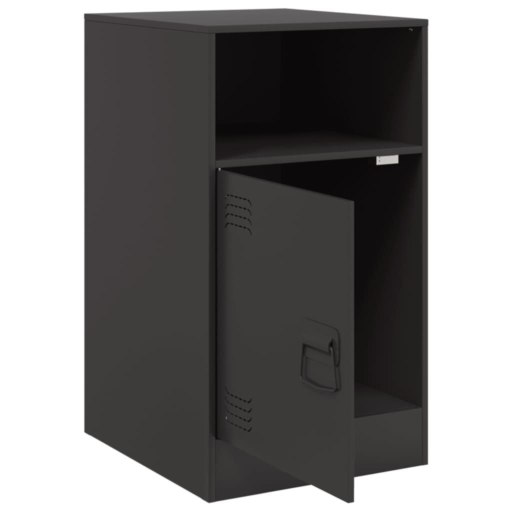 vidaXL Κομοδίνο Μαύρο 34,5x39x62 εκ. από Χάλυβα