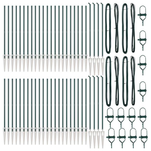 vidaXL Στύλος Περιφράξεων 52 pcs Ασημί 3.2 x 3.2 x 170 εκ Ατσάλι