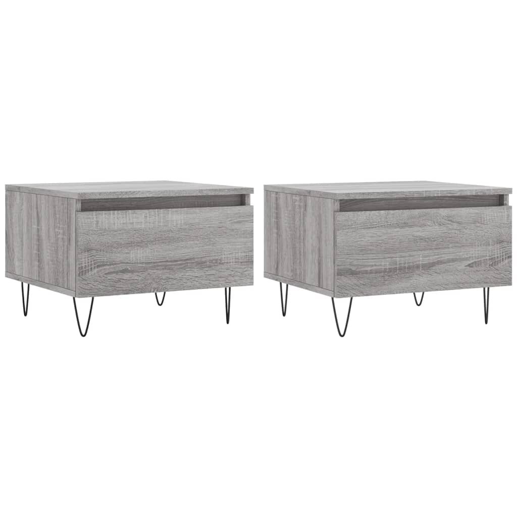vidaXL Τραπεζάκια Σαλονιού 2 τεμ. Γκρι Sonoma 50x46x35 εκ. Επεξ. Ξύλο