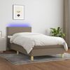 vidaXL &Kappa;&rho;&epsilon;&beta;ά&tau;&iota; Boxspring &mu;&epsilon; &Sigma;&tau;&rho;ώ&mu;&alpha; & LED Taupe 90x190 &epsilon;&kappa;. &Upsilon;&phi;&alpha;&sigma;&mu;ά&tau;&iota;&nu;&omicron;