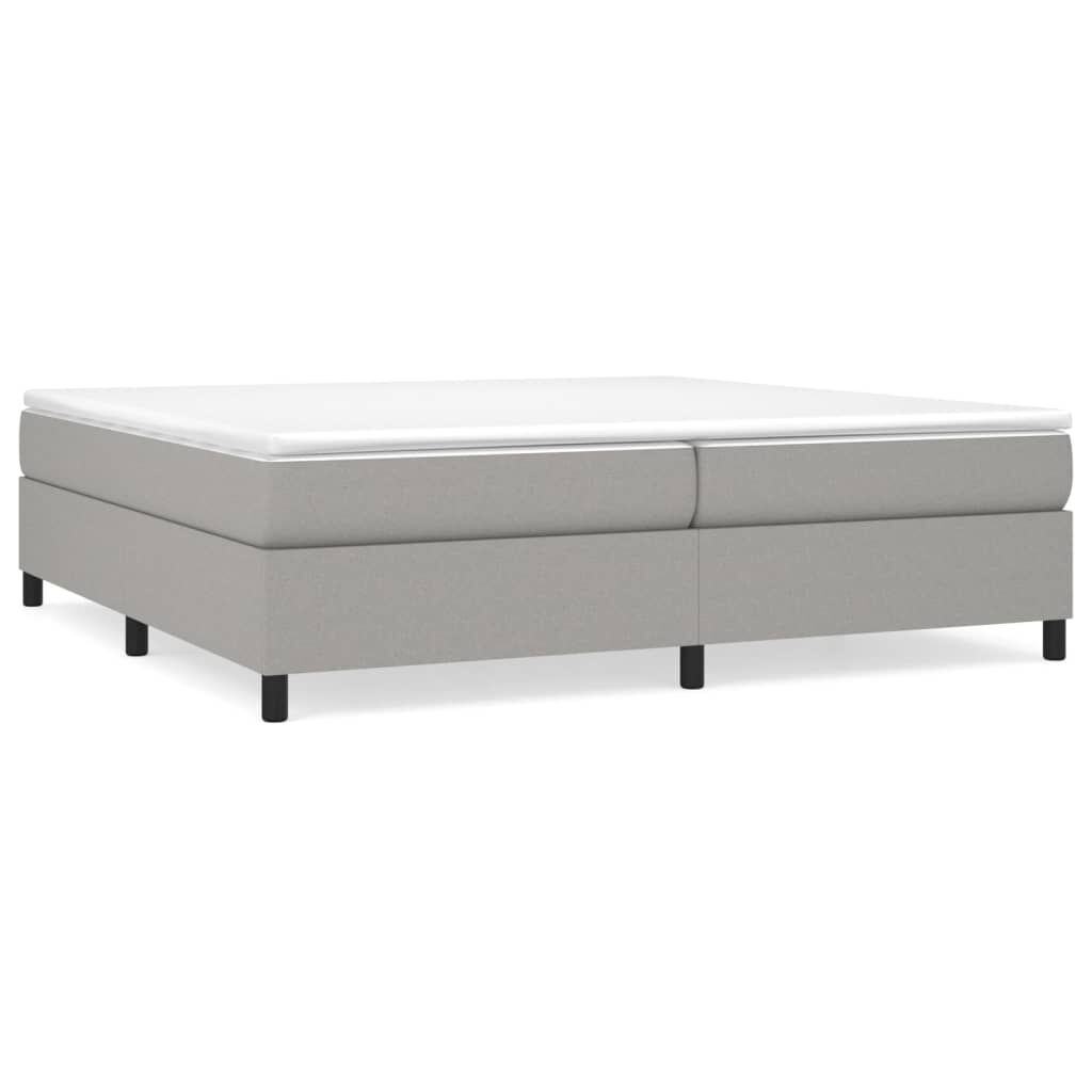 vidaXL Κρεβάτι Boxspring με Στρώμα Ανοιχτό Γκρι 200x200 εκ. Υφασμάτινο