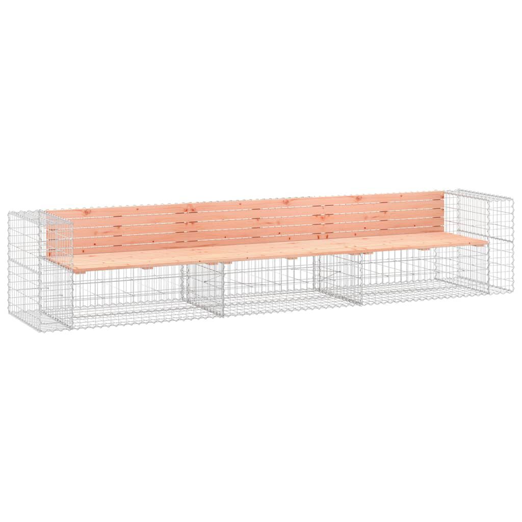 vidaXL Παγκάκι Συρματοκιβώτιο 347x71x65,5 εκ. Μασίφ Ξύλο Ψευδοτσούγκας