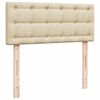vidaXL Οθωμανικό κρεβάτι με στρώμα & LEDs Cream 120x190cm ύφασμα