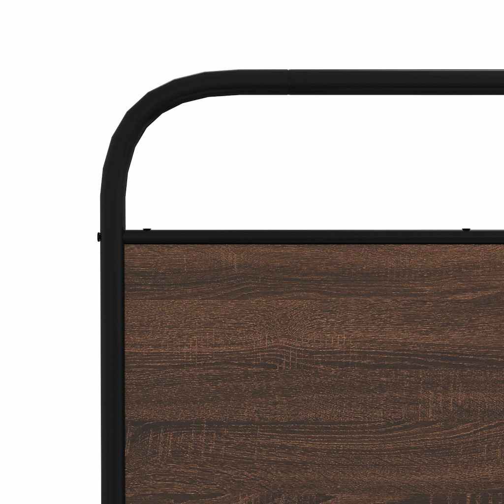 vidaXL Σκελετός Κρεβ. Χωρίς Στρώμα Καφέ Δρυς 180x200 εκ. Μεταλλικό