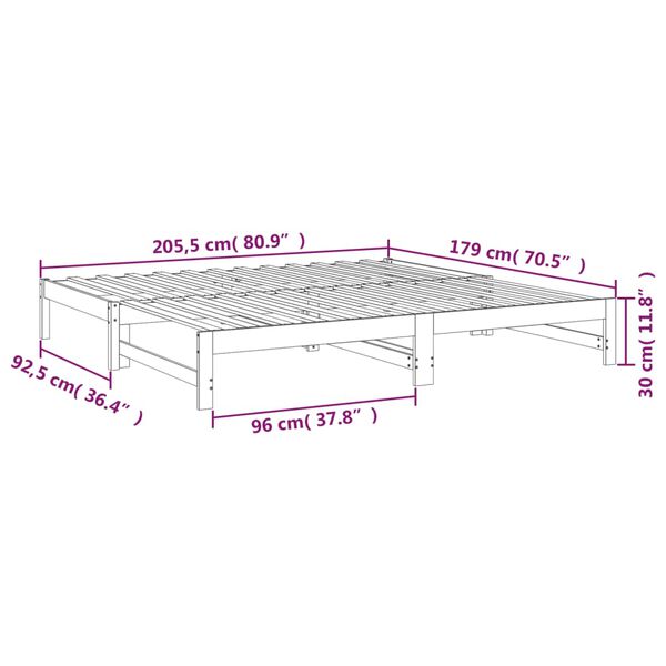 vidaXL Καναπές Κρεβάτι Συρόμενος Λευκός 2x(90x200) εκ. Μασίφ Πεύκο
