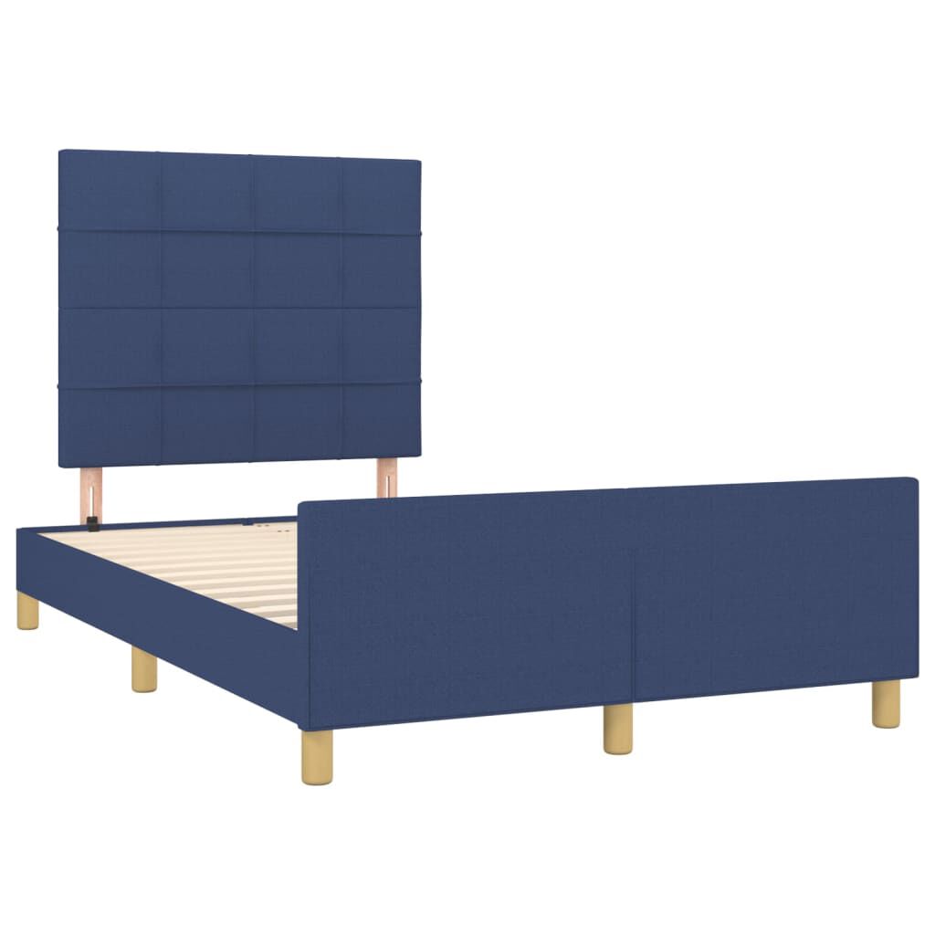 vidaXL Πλαίσιο κρεβατιού χωρίς στρώμα μπλε 120x200cm ύφασμα