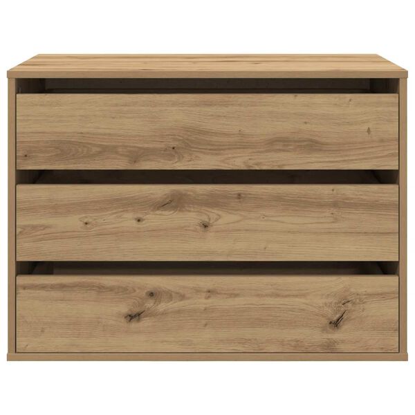vidaXL Συρταριέρα Γωνιακή Αρτισιανή Δρυς 80x41x58 εκ. Επεξεργ. Ξύλο