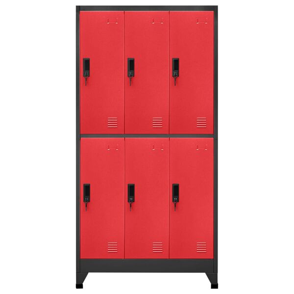 vidaXL Φοριαμός Ανθρακί / Κόκκινο 90 x 45 x 180 εκ. Ατσάλινος