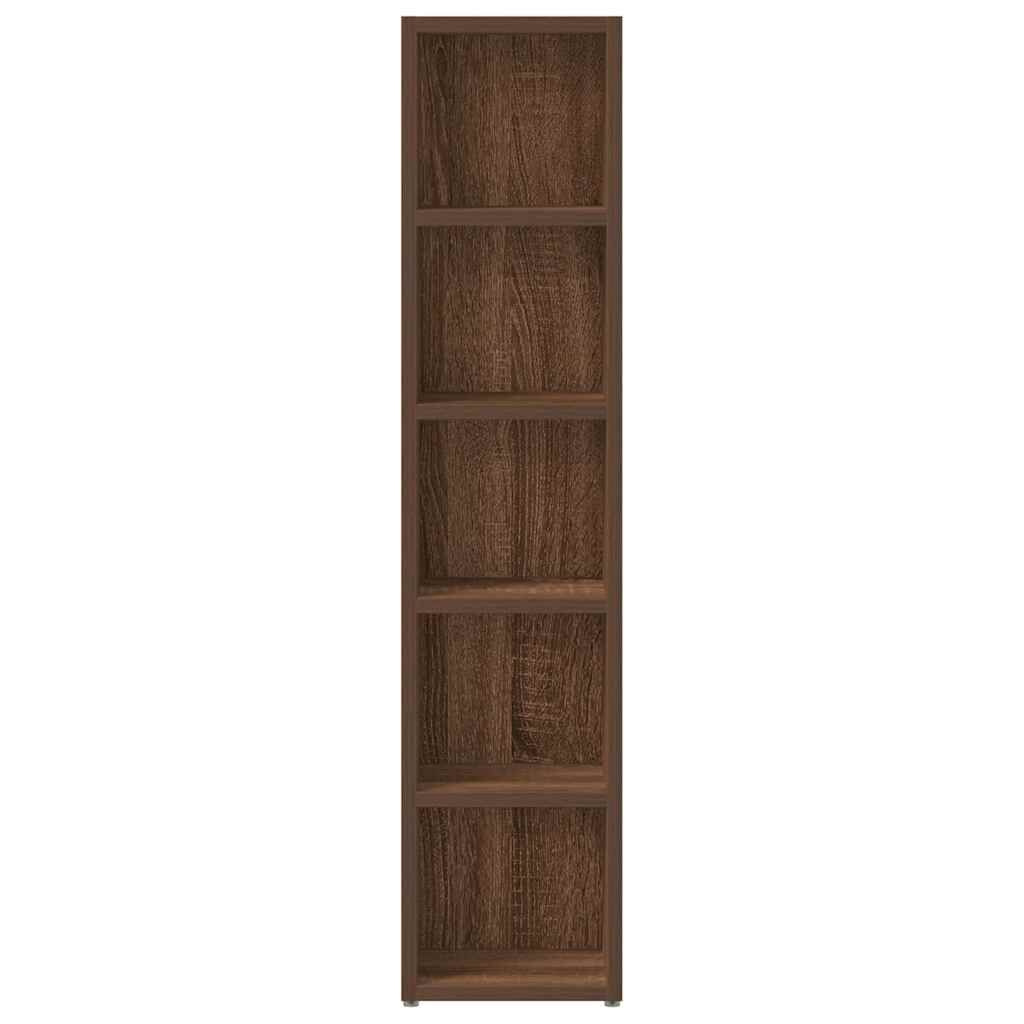 vidaXL Ντουλάπια CD 2 τεμ. Καφέ δρυς 21x16x93,5 εκ Επεξεργασμένο Ξύλο