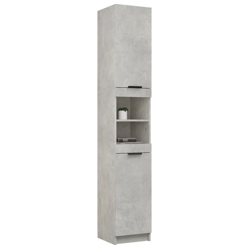 vidaXL Ντουλάπι Μπάνιου Γκρι Σκυροδέματος 32x34x188,5 εκ. Επεξ. Ξύλο