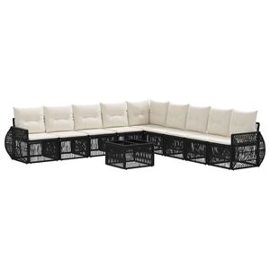 vidaXL &Sigma;&epsilon;&tau; &Kappa;&alpha;&nu;&alpha;&pi;έ &Kappa;ή&pi;&omicron;&upsilon; 10 pcs &Mu;&alpha;ύ&rho;&omicron; &kappa;&alpha;&iota; &Kappa;&rho;&epsilon;&mu; &Lambda;&epsilon;&upsilon;&kappa;ό &sigma;&upsilon;&nu;&theta;&epsilon;&tau;&iota;&kappa;ό &rho;&alpha;&tau;ά&nu;