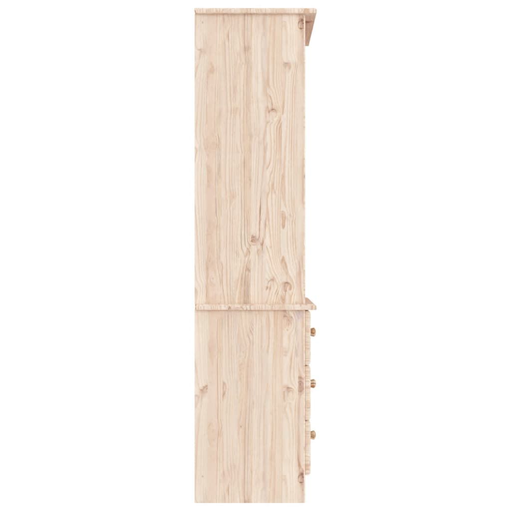 vidaXL Βιβλιοθήκη με Συρτάρια ALTA 60x35x142 εκ. Μασίφ Ξύλο Πεύκου