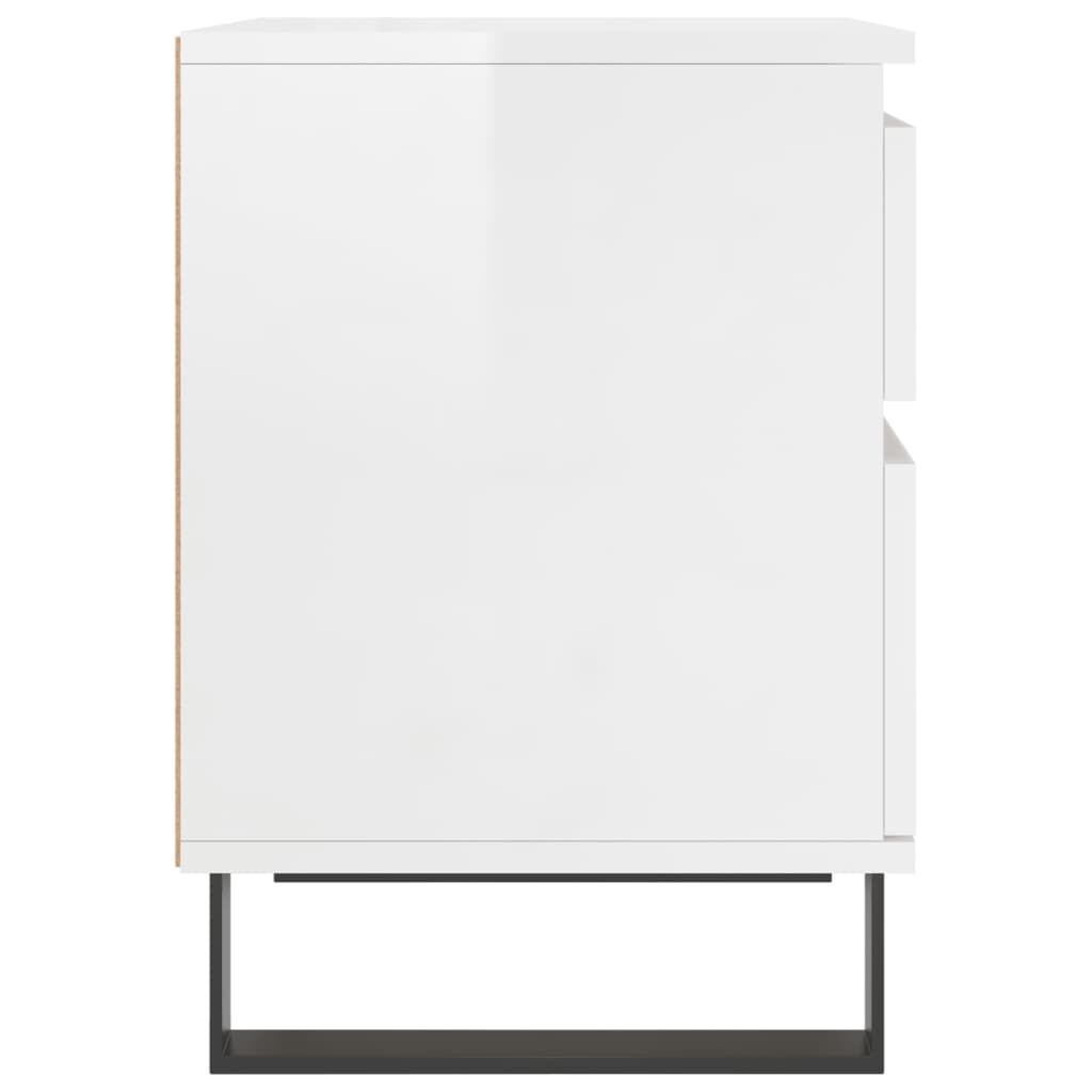 vidaXL Κομοδίνα 2 τεμ. Γυαλ. Λευκό 40 x 35 x 50 εκ. Επεξεργασμένο Ξύλο