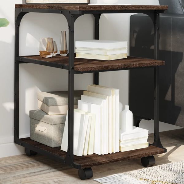 vidaXL Βάση Εκτυπωτή 3 Επιπέδων Καφέ Δρυς 43x48x64 εκ Επεξ. Ξύλο