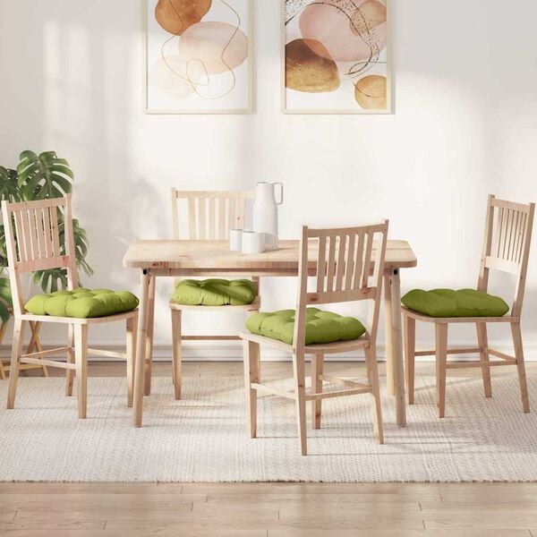 vidaXL Μαξιλάρια καθισμάτων 4 pcs Ανοιχτό Πράσινο 45 x 45 x 12 εκ.