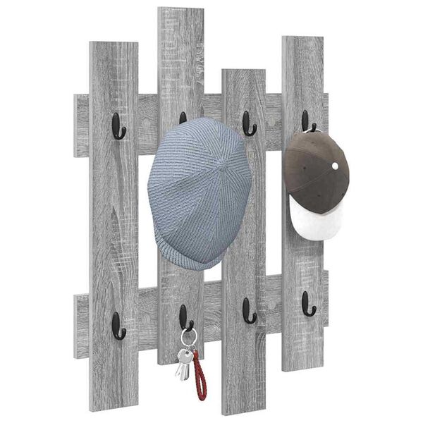 vidaXL Τοίχου Κρεμάστρα Γκρι sonoma 60 x 3 x 82 εκ. Επεξεργασμένο ξύλο