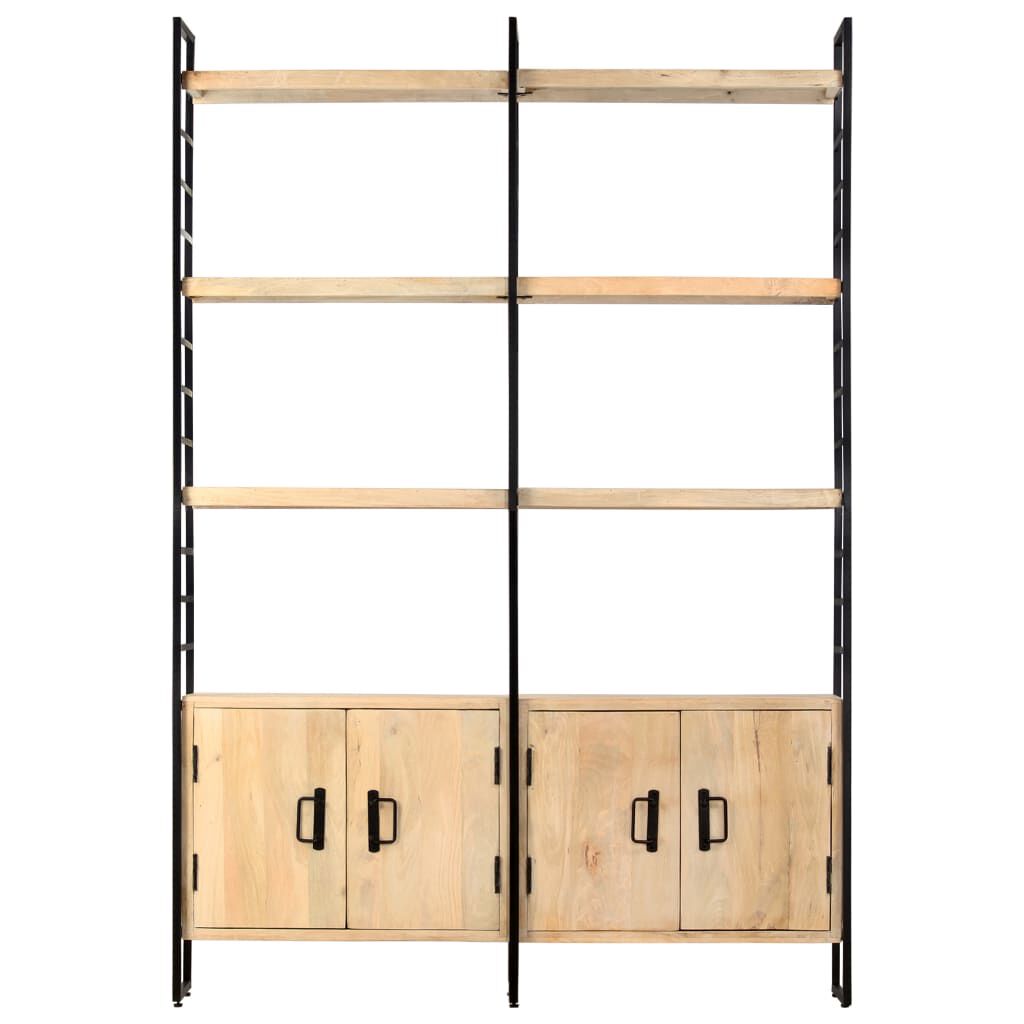vidaXL Βιβλιοθήκη με 4 Επίπεδα 124 x 30 x 180 εκ. Μασίφ Ξύλο Μάνγκο