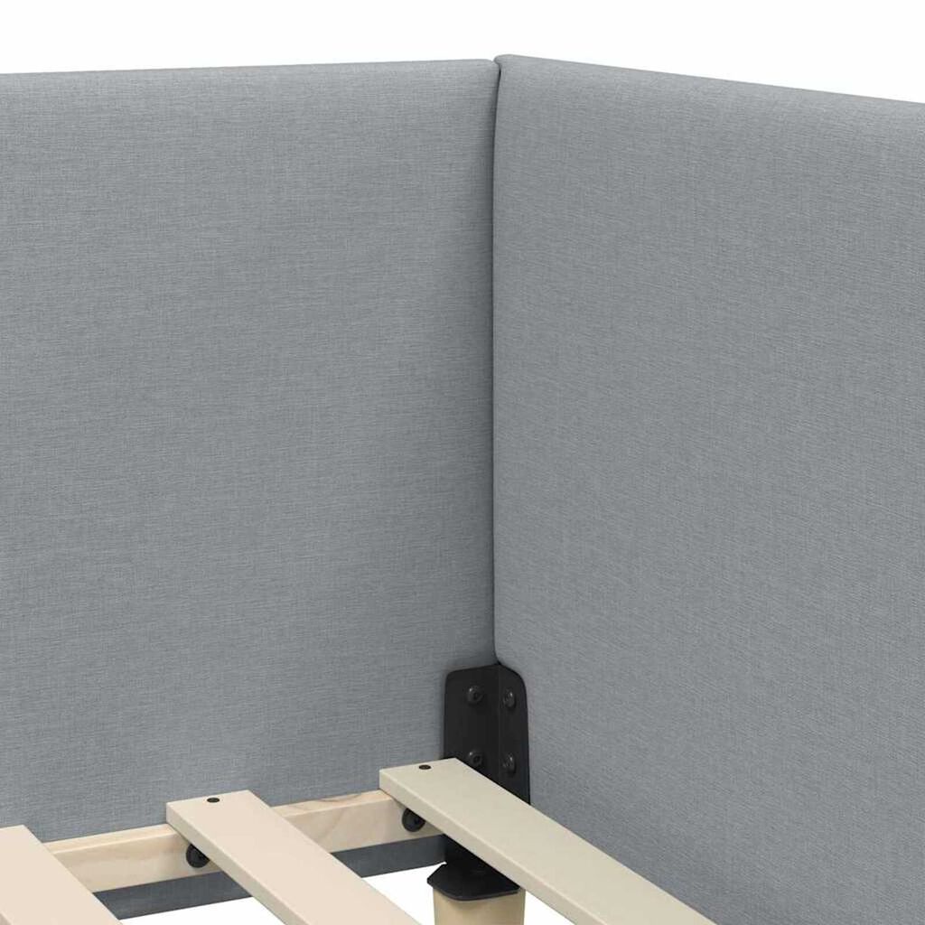 vidaXL Κρεβάτι Γωνίας Ανοιχτό γκρι 80 x 200 cm Ύφασμα και Έργο ξύλου