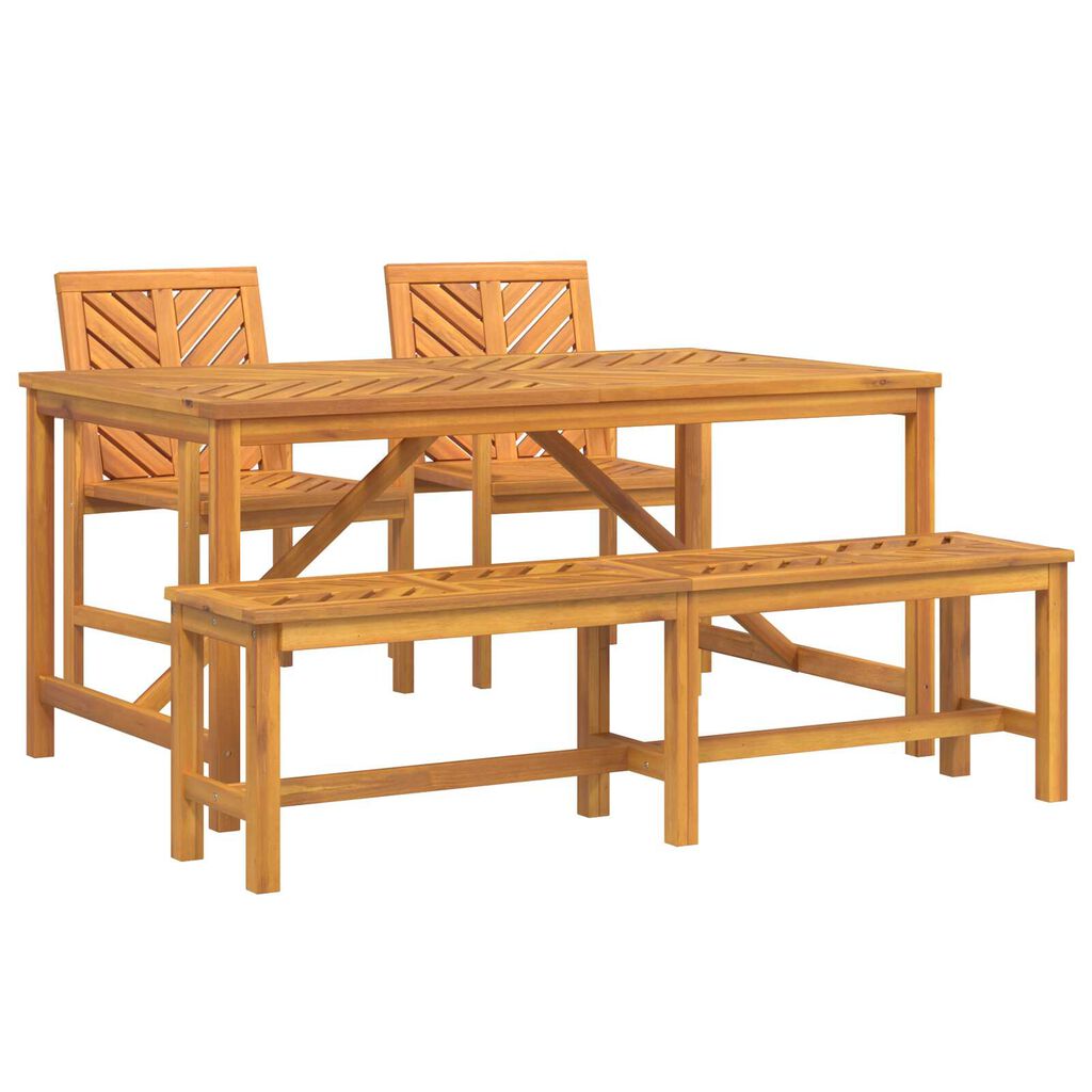 vidaXL Σέτ φαγητού για κήπο 4 pcs Καφέ 150 x 90 x 74 cm