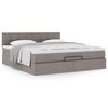 vidaXL Οθωμανικό κρεβάτι με στρώμα Taupe 180x200cm ύφασμα