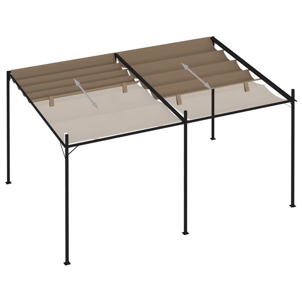 vidaXL Κιόσκι με Πτυσσόμενη Οροφή Taupe 400 x 300 x 233 εκ.