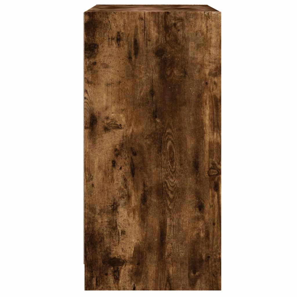 vidaXL Βοηθητικό Ντουλάπι Καπνιστή Δρυς 68x37x75,5 εκ. Γυάλινες Πόρτες