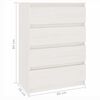 vidaXL Βοηθητικό Ντουλάπι Λευκό 60 x 36 x 84 εκ. από Μασίφ Ξύλο Πεύκου