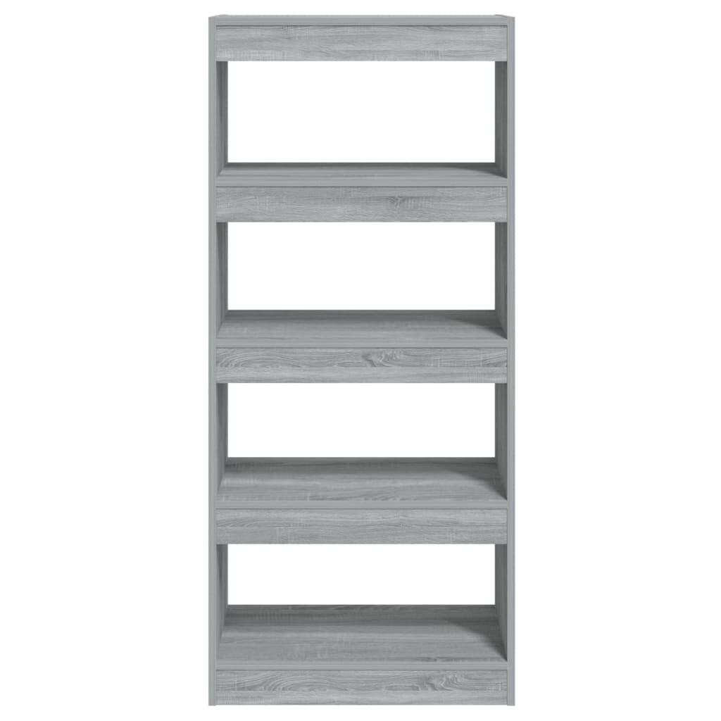 vidaXL Βιβλιοθήκη/Διαχωρ. Χώρου Γκρι Sonoma 60x30x135 εκ Επεξεργ. Ξύλο