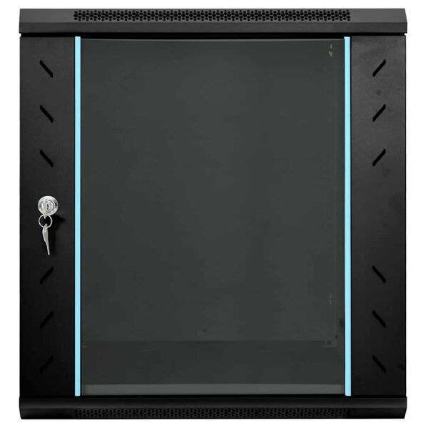 vidaXL Ντουλάπα δικτύου με αποθήκευση Μαύρο 60 x 45 x 65 εκ Ατσάλι