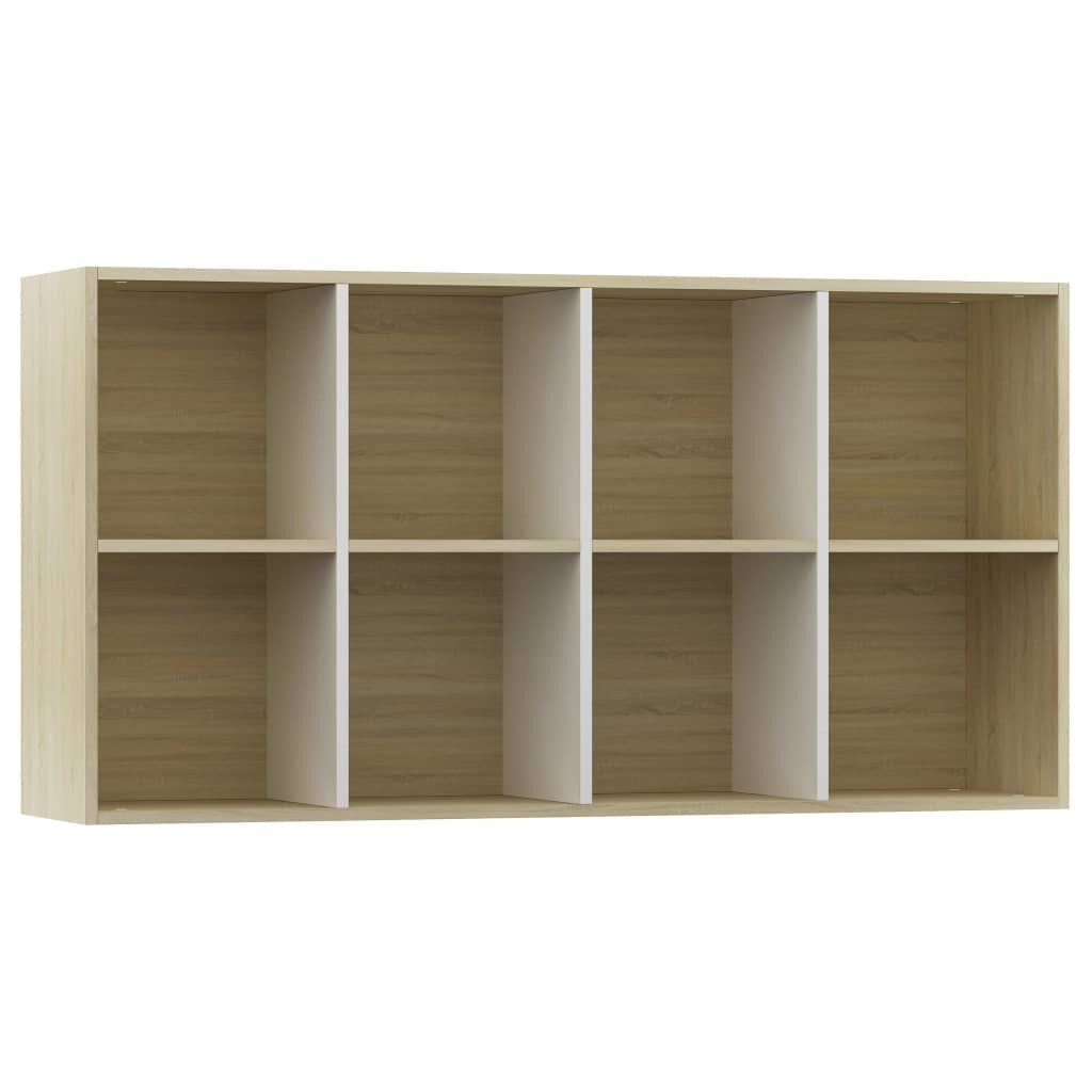vidaXL Ραφιέρα/Βιβλιοθήκη Λευκή/Sonoma 66x30x130 εκ. από Μοριοσανίδα